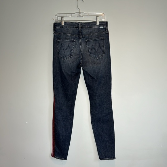 MOTHER High Waisted Looker Here Kitty, Kitty Glitter Racer Stripe Jeans 28 - Picture 10 of 13